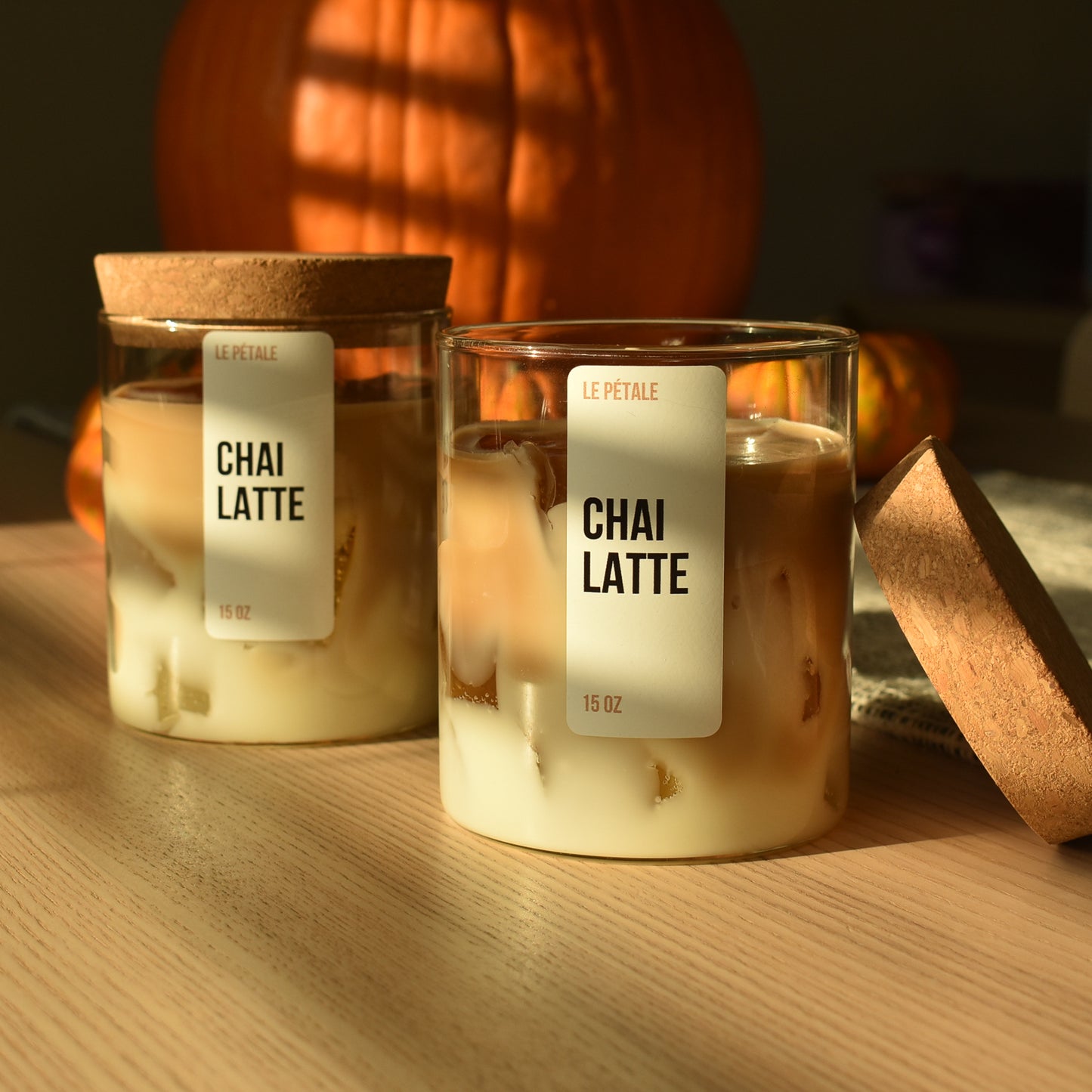 Chai Latte Scented Candle: Hand Poured Spice Blend, 15 oz
