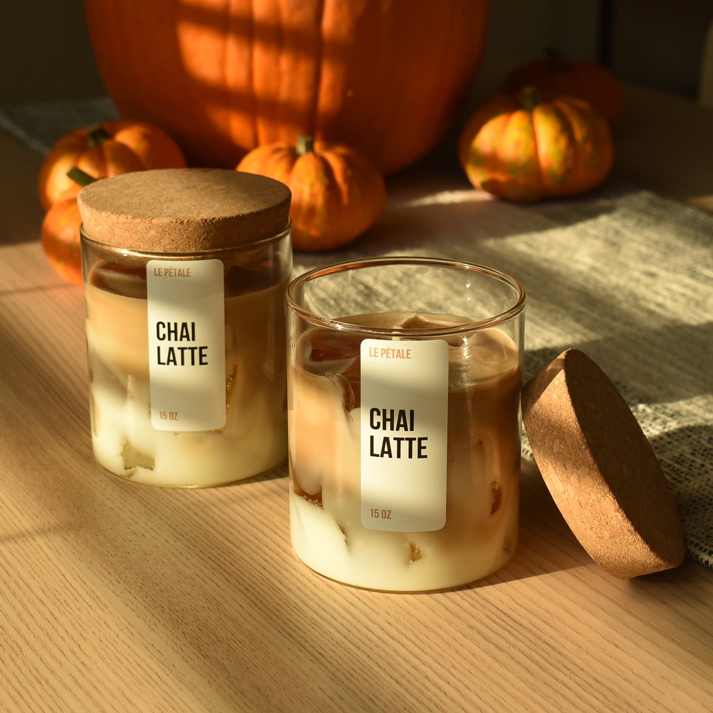 Chai Latte Scented Candle: Hand Poured Spice Blend, 15 oz