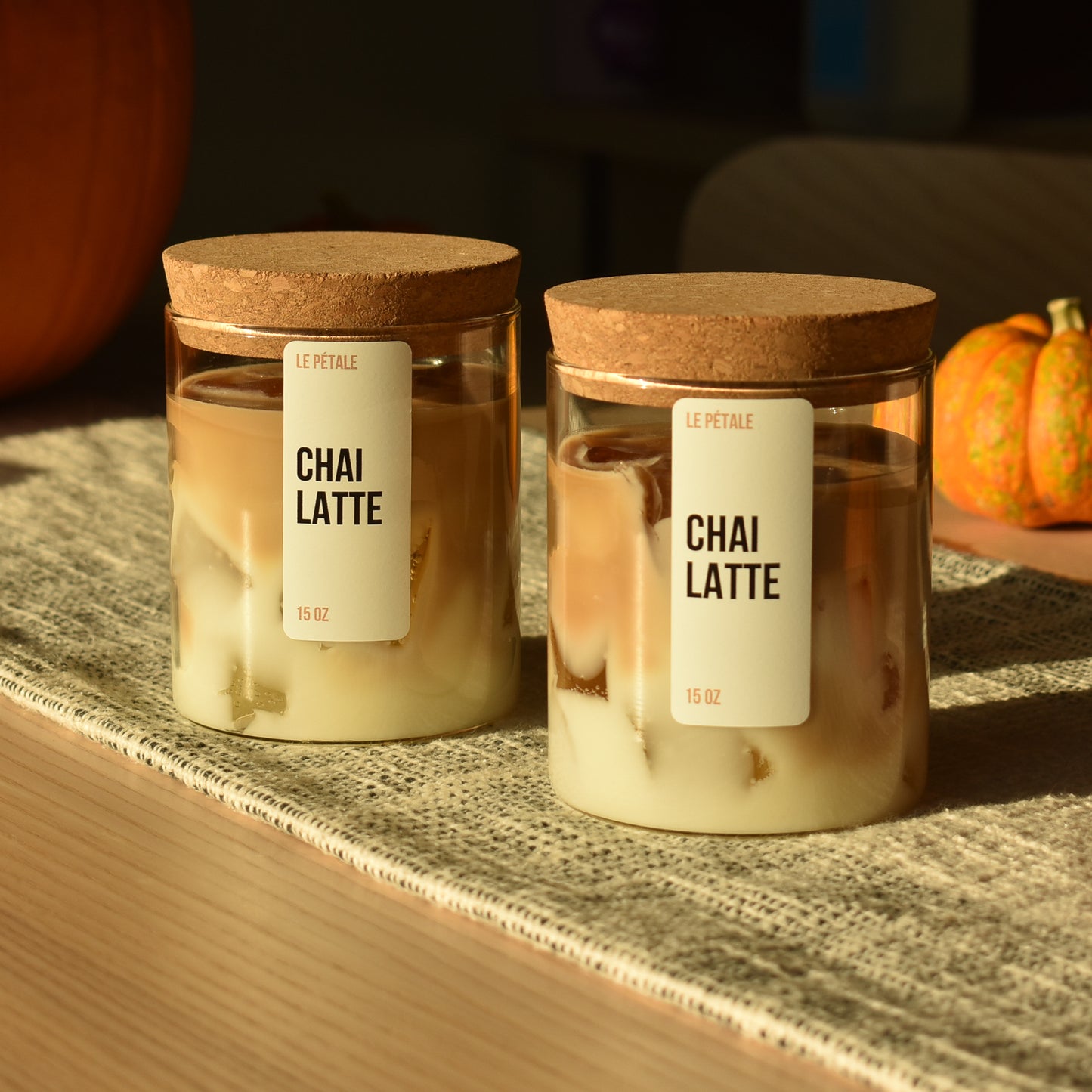 Chai Latte Scented Candle: Hand Poured Spice Blend, 15 oz