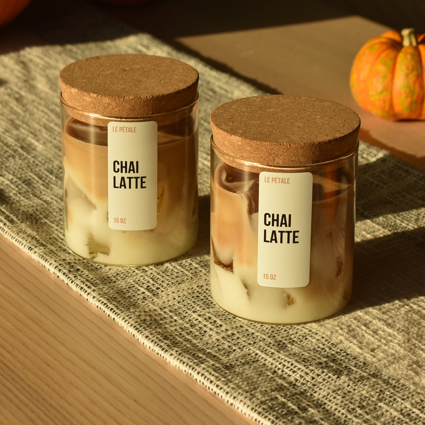 Chai Latte Scented Candle: Hand Poured Spice Blend, 15 oz