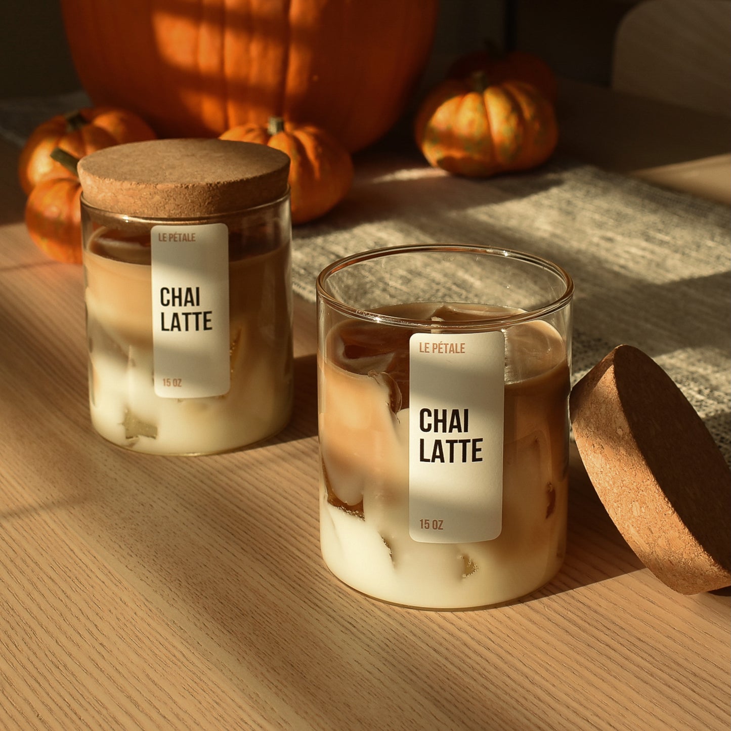 Chai Latte Scented Candle: Hand Poured Spice Blend, 15 oz