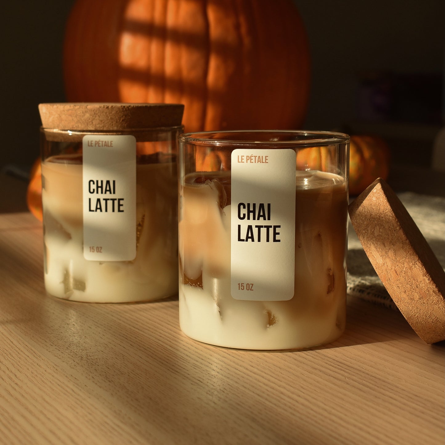 Chai Latte Scented Candle: Hand Poured Spice Blend, 15 oz