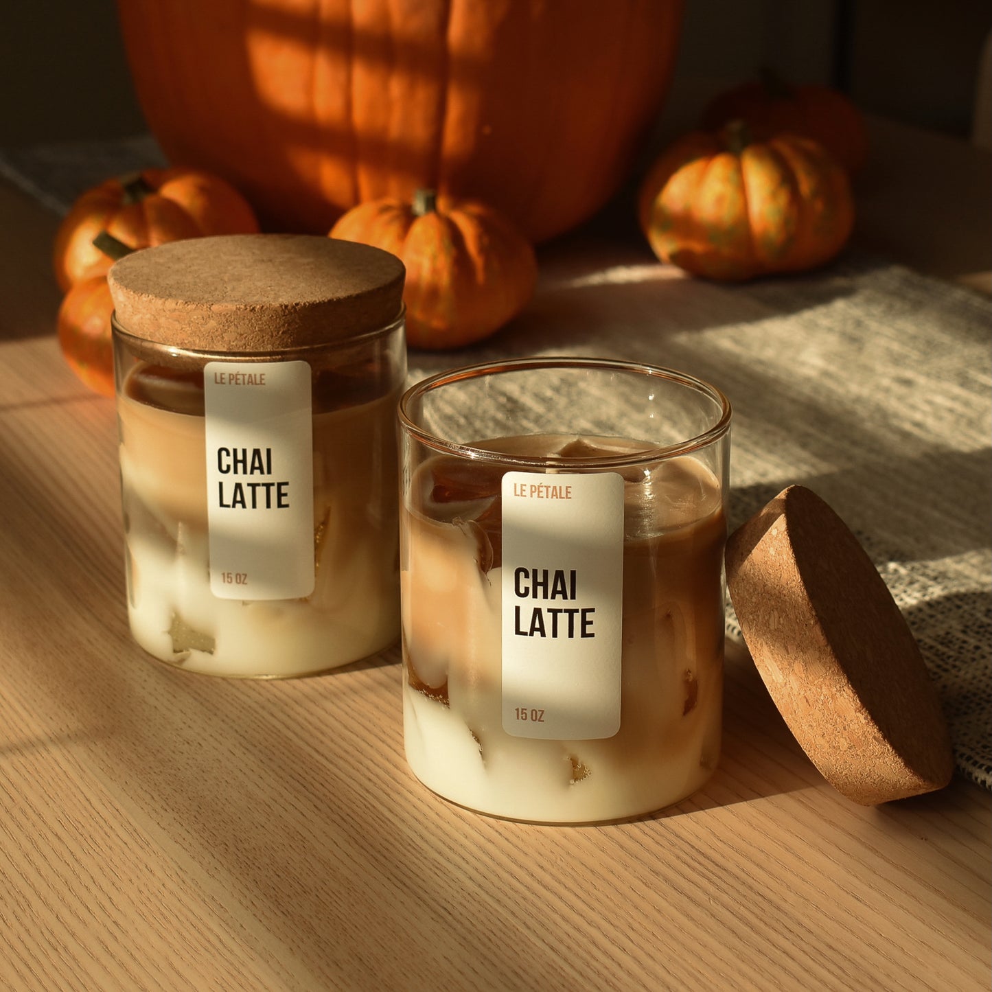 Chai Latte Scented Candle: Hand Poured Spice Blend, 15 oz