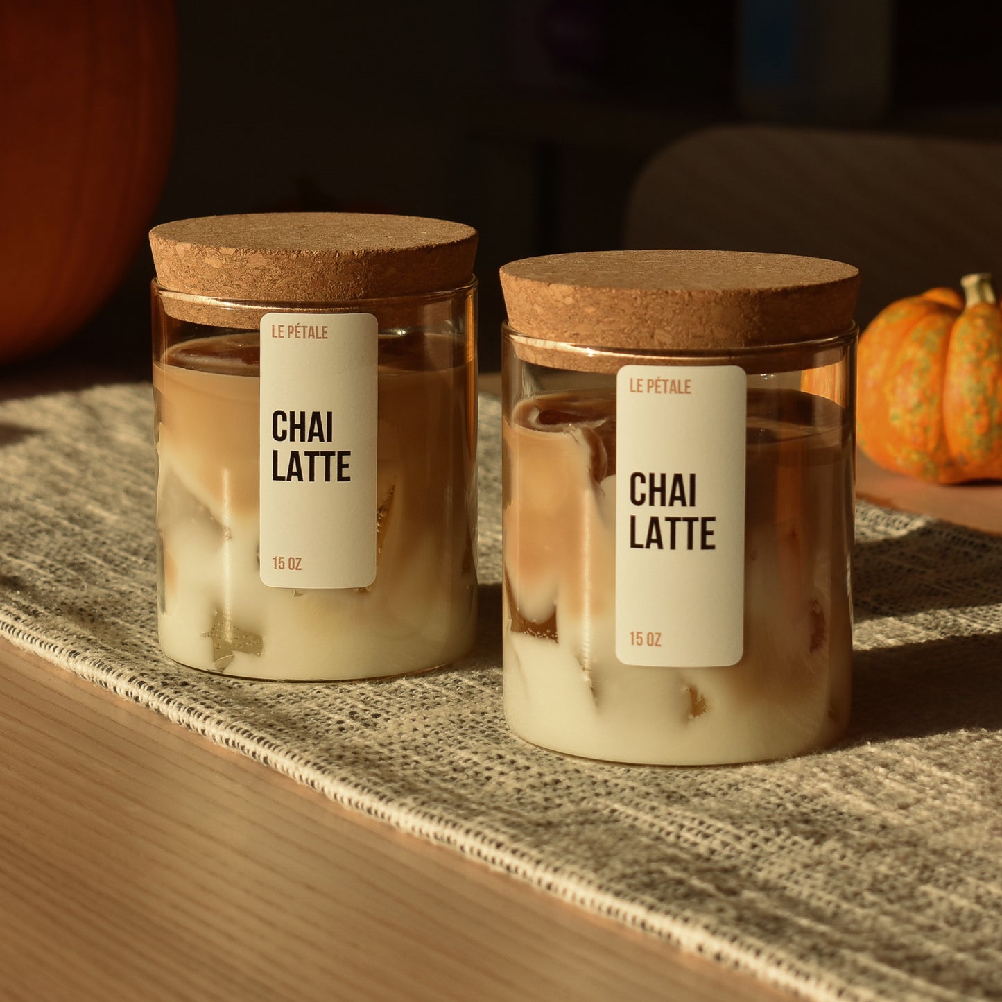 Chai Latte Scented Candle: Hand Poured Spice Blend, 15 oz
