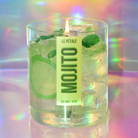 Mojito Gel Wax Candle: Lime & Mint Scent, Handmade Summer Candle 15 oz