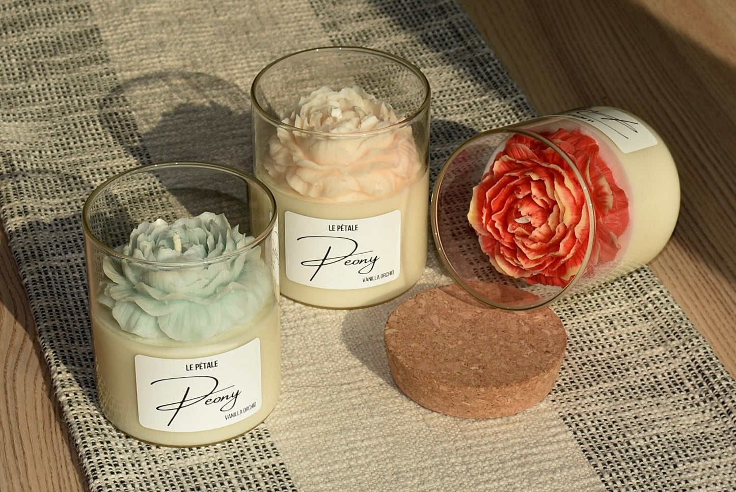 Peony Candle 15 oz | Soy Wax | Scented Soy Wax Candle with Handcrafted Peony Flower Topper | Customizable Scent & Color Options