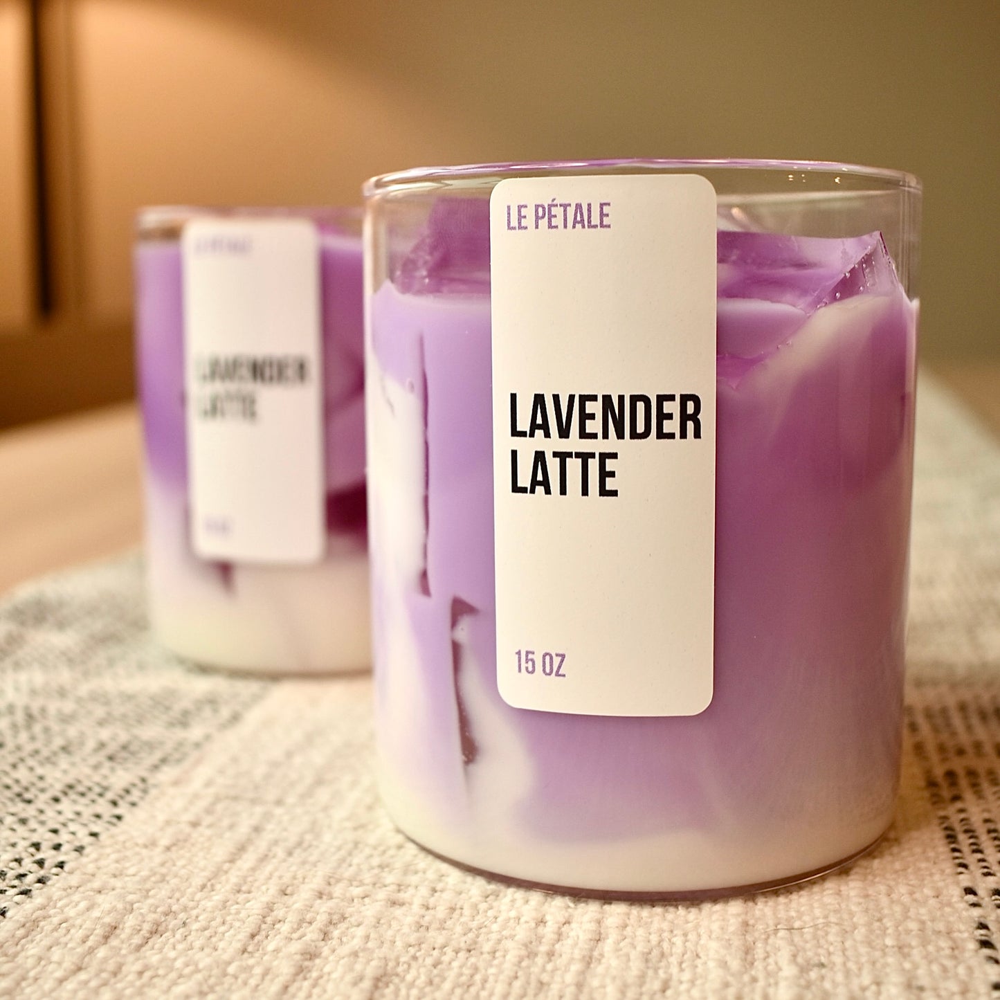 Iced Lavender Latte Candle 15 oz | Iced Latte Lavender Scented Handmade Candle