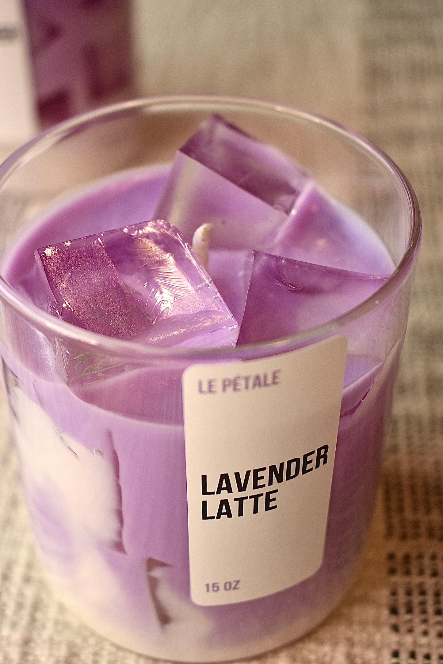 Iced Lavender Latte Candle 15 oz | Iced Latte Lavender Scented Handmade Candle