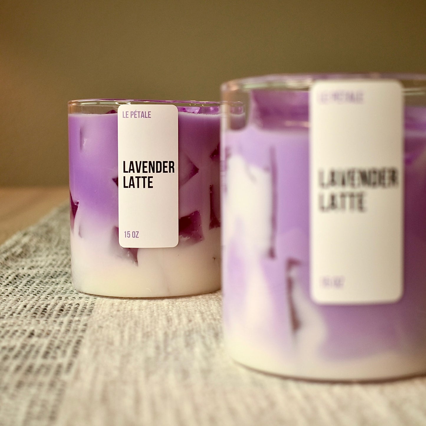 Iced Lavender Latte Candle 15 oz | Iced Latte Lavender Scented Handmade Candle