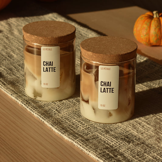 Chai Latte Scented Candle: Hand Poured Spice Blend, 15 oz